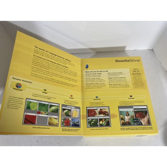 Rosetta Stone Italiano Level 1&2 With Italian To English Dictionary - Picture 3 of 4